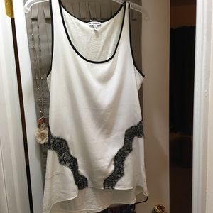 Express cream tank with lace detail size medium